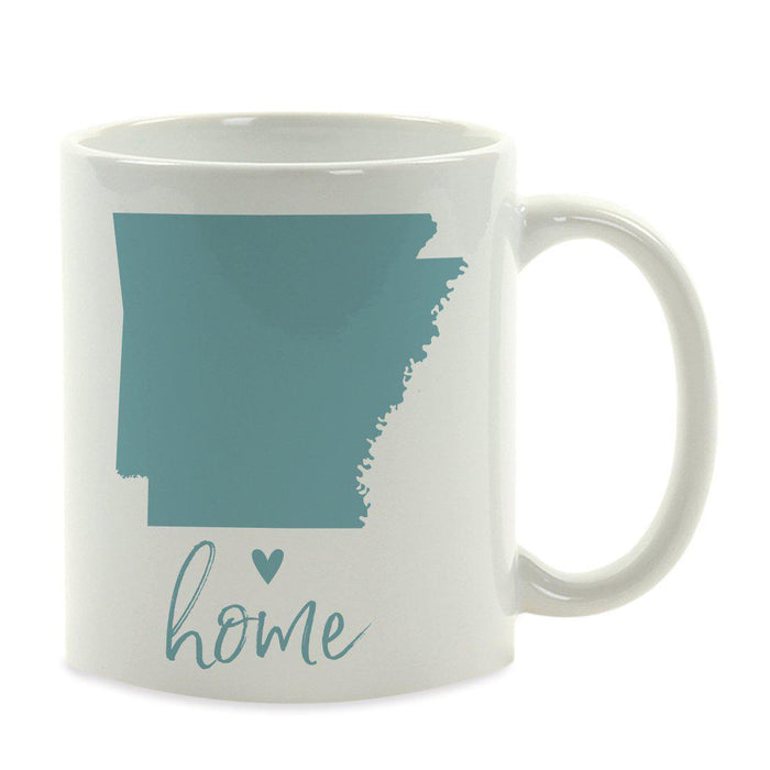 Andaz Press 11 oz Aqua US State Home Heart Coffee Mug-Set of 1-Andaz Press-Arkansas-