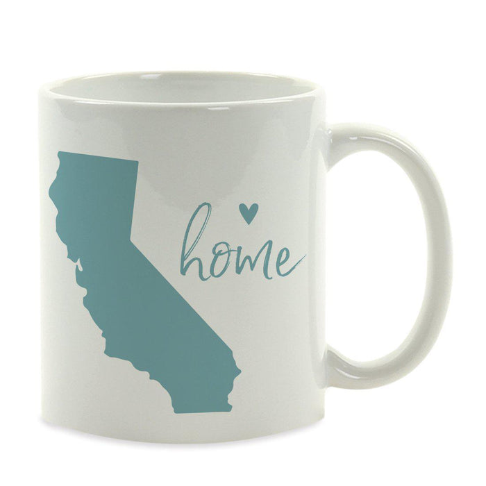 Andaz Press 11 oz Aqua US State Home Heart Coffee Mug-Set of 1-Andaz Press-California-