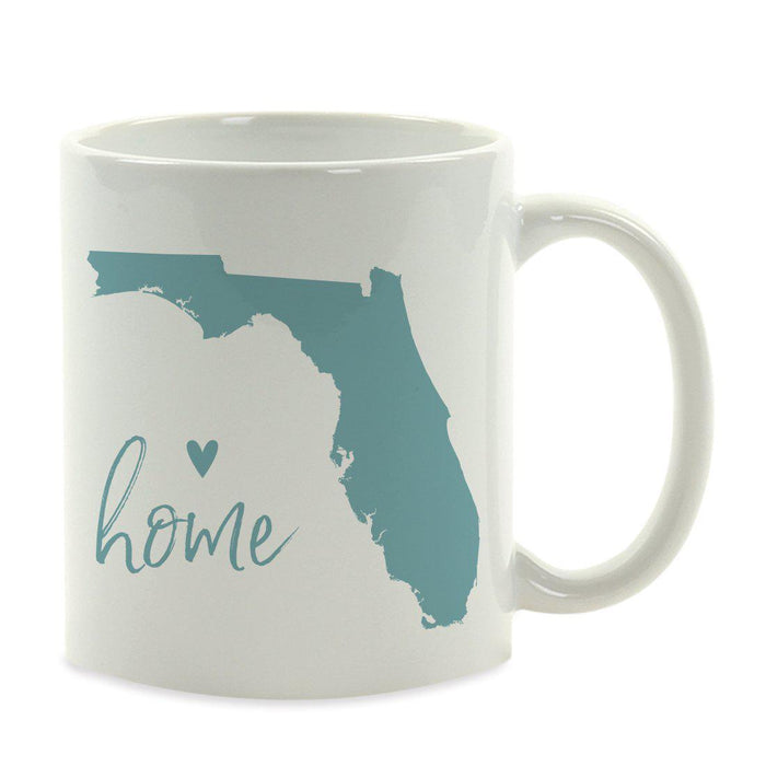 Andaz Press 11 oz Aqua US State Home Heart Coffee Mug-Set of 1-Andaz Press-Florida-