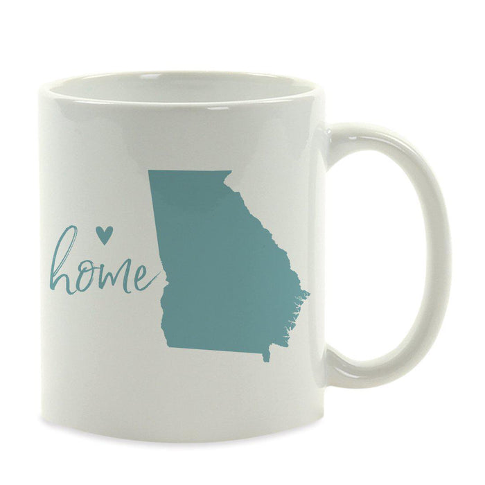 Andaz Press 11 oz Aqua US State Home Heart Coffee Mug-Set of 1-Andaz Press-Georgia-