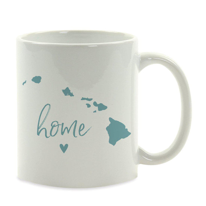 Andaz Press 11 oz Aqua US State Home Heart Coffee Mug-Set of 1-Andaz Press-Hawaii-