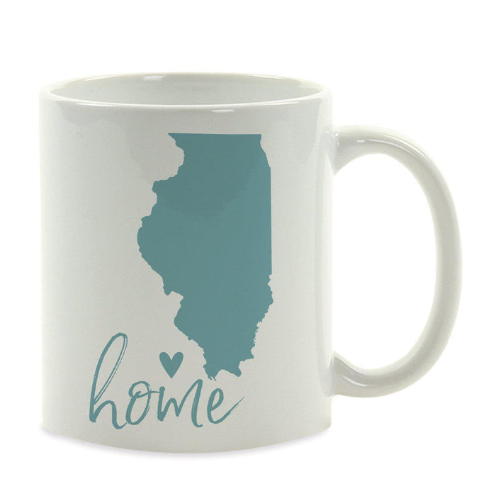 Andaz Press 11 oz Aqua US State Home Heart Coffee Mug-Set of 1-Andaz Press-Illinois-