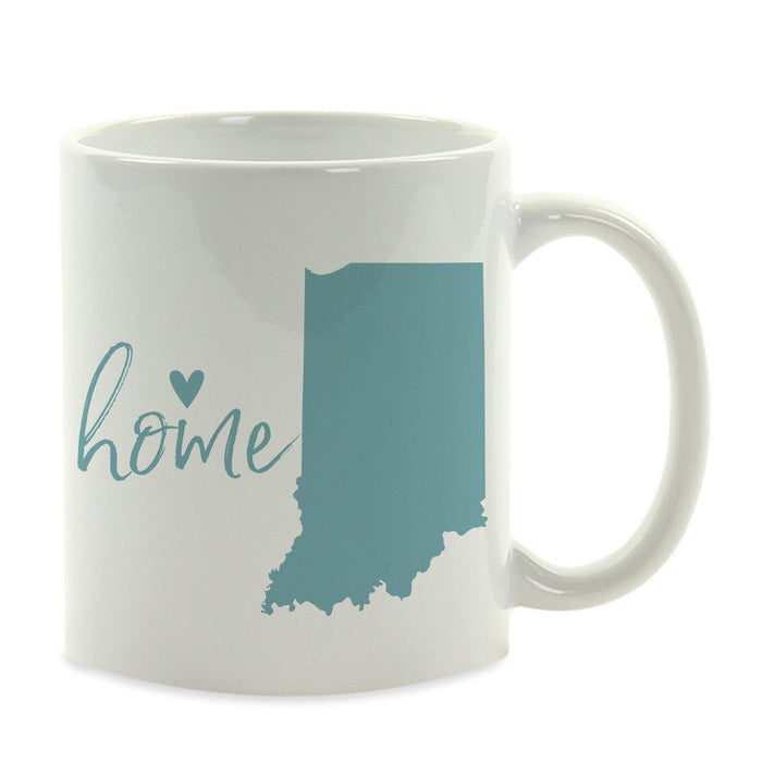 Andaz Press 11 oz Aqua US State Home Heart Coffee Mug-Set of 1-Andaz Press-Indiana-