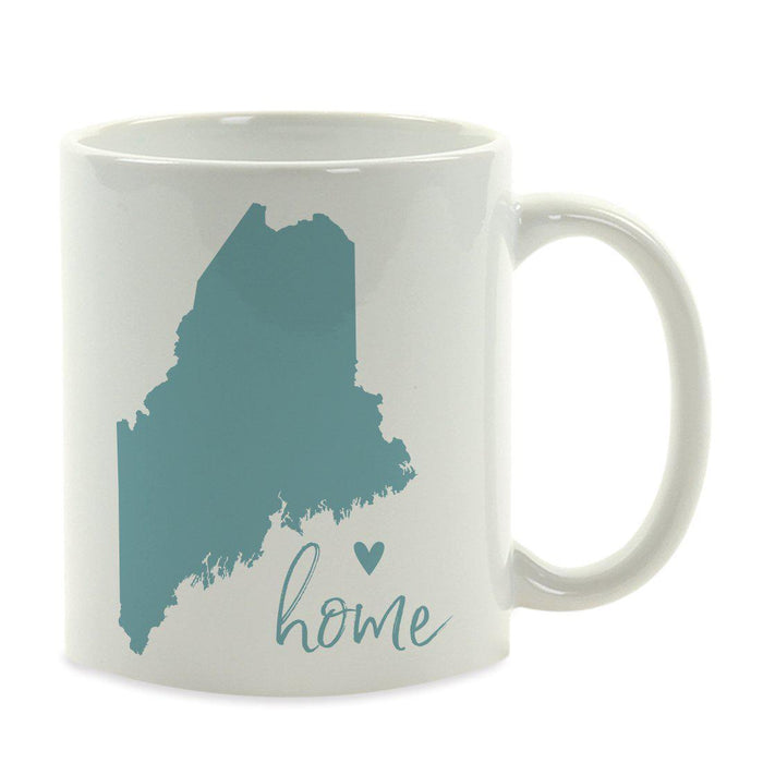 Andaz Press 11 oz Aqua US State Home Heart Coffee Mug-Set of 1-Andaz Press-Maine-