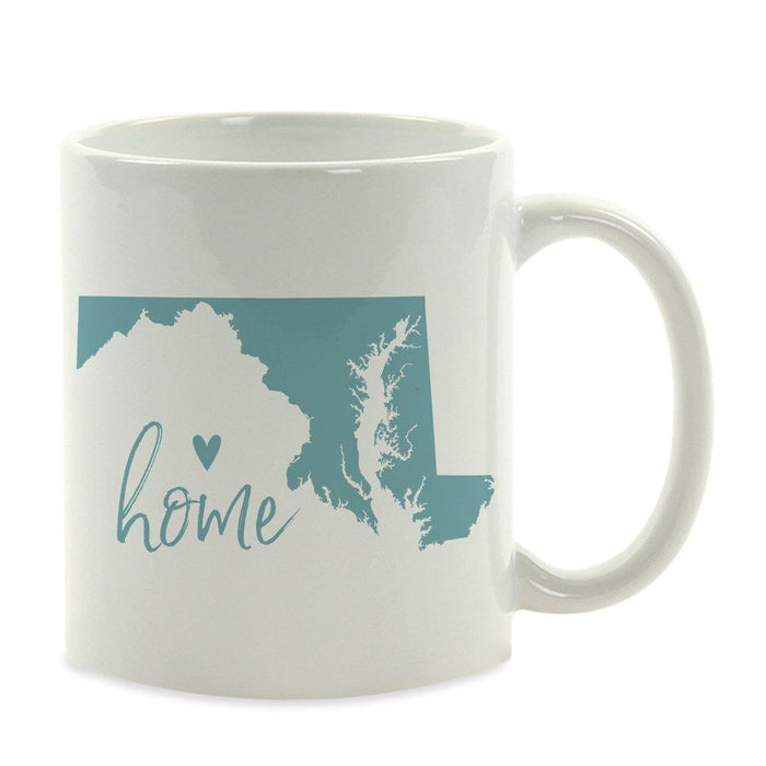Andaz Press 11 oz Aqua US State Home Heart Coffee Mug-Set of 1-Andaz Press-Maryland-
