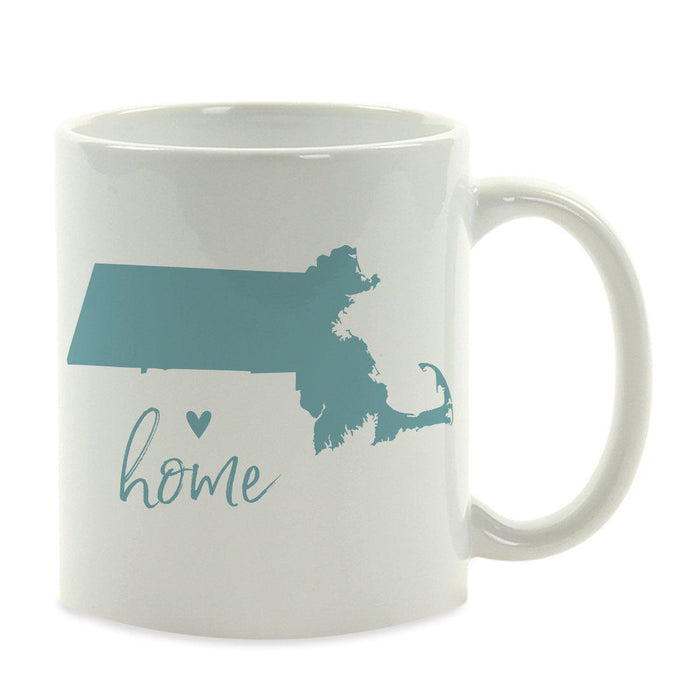 Andaz Press 11 oz Aqua US State Home Heart Coffee Mug-Set of 1-Andaz Press-Massachusetts-