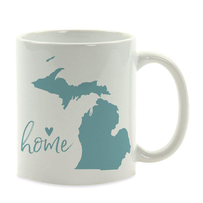 Andaz Press 11 oz Aqua US State Home Heart Coffee Mug-Set of 1-Andaz Press-Michigan-