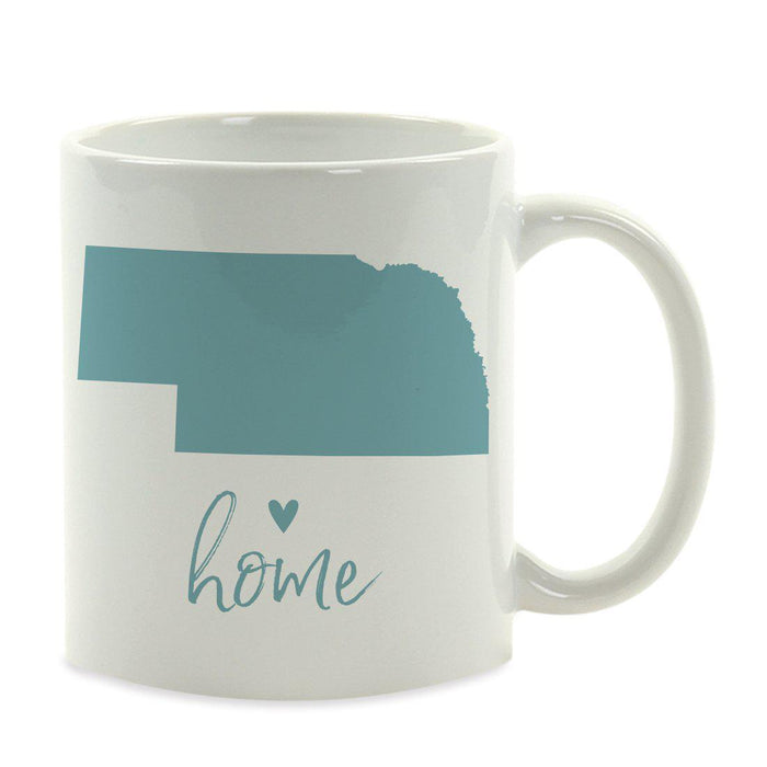 Andaz Press 11 oz Aqua US State Home Heart Coffee Mug-Set of 1-Andaz Press-Nebraska-