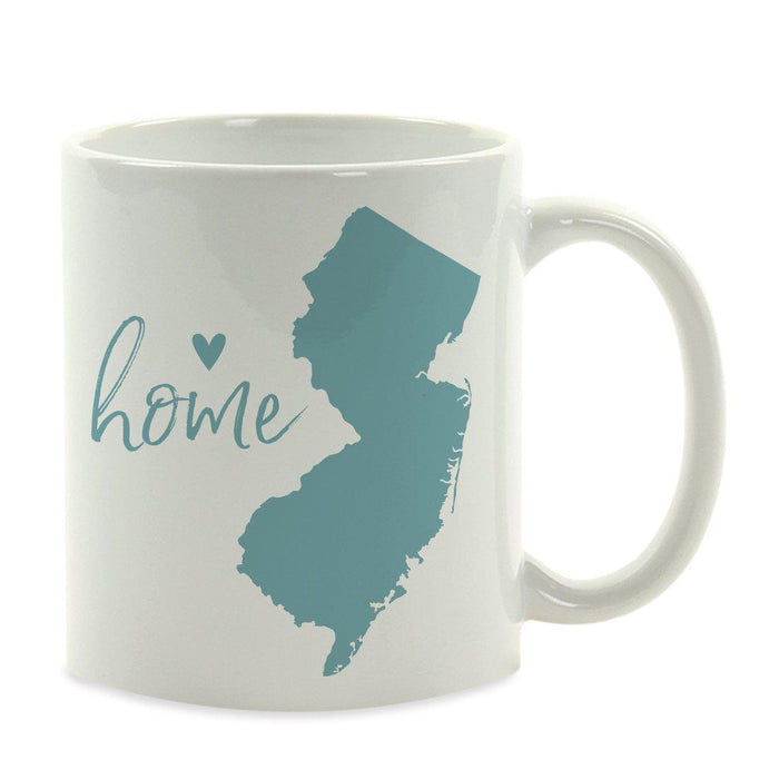 Andaz Press 11 oz Aqua US State Home Heart Coffee Mug-Set of 1-Andaz Press-New Jersey-