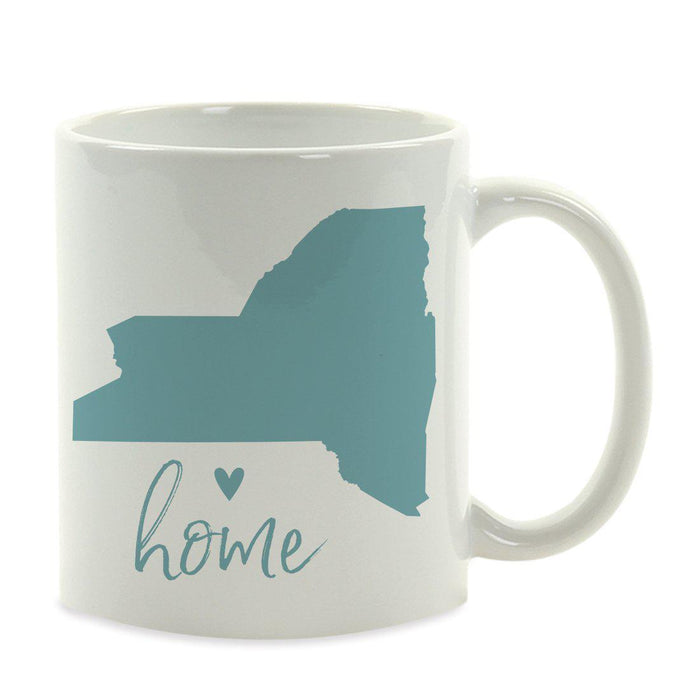 Andaz Press 11 oz Aqua US State Home Heart Coffee Mug-Set of 1-Andaz Press-New York-