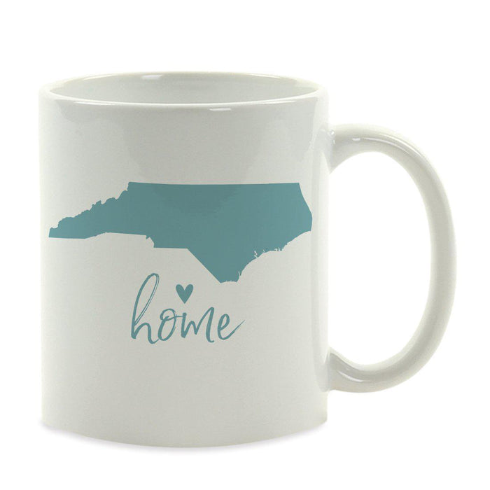 Andaz Press 11 oz Aqua US State Home Heart Coffee Mug-Set of 1-Andaz Press-North Carolina-