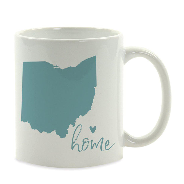 Andaz Press 11 oz Aqua US State Home Heart Coffee Mug-Set of 1-Andaz Press-Ohio-