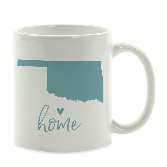 Andaz Press 11 oz Aqua US State Home Heart Coffee Mug-Set of 1-Andaz Press-Oklahoma-