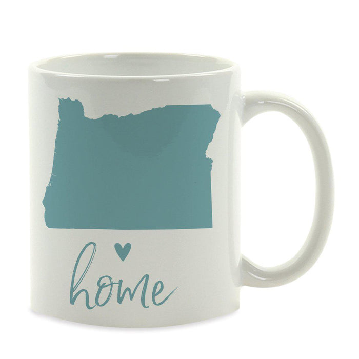 Andaz Press 11 oz Aqua US State Home Heart Coffee Mug-Set of 1-Andaz Press-Oregon-