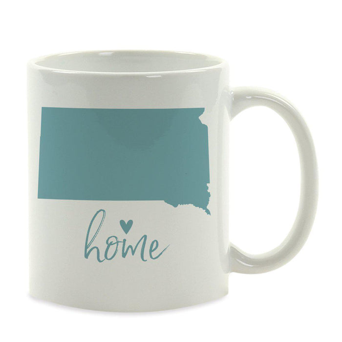 Andaz Press 11 oz Aqua US State Home Heart Coffee Mug-Set of 1-Andaz Press-South Dakota-
