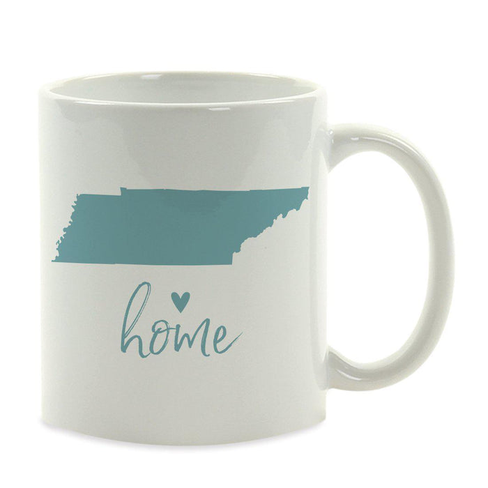 Andaz Press 11 oz Aqua US State Home Heart Coffee Mug-Set of 1-Andaz Press-Tennessee-