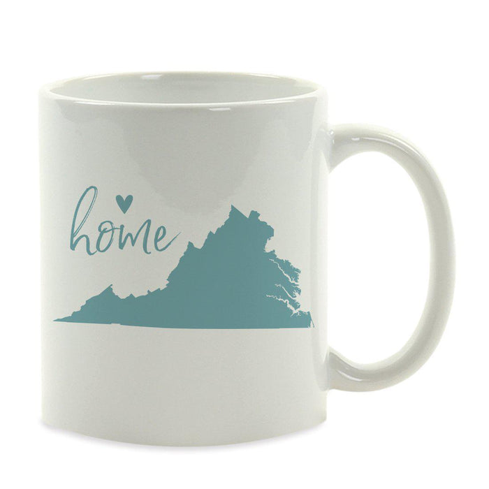 Andaz Press 11 oz Aqua US State Home Heart Coffee Mug-Set of 1-Andaz Press-Virginia-