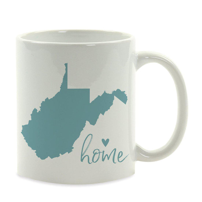 Andaz Press 11 oz Aqua US State Home Heart Coffee Mug-Set of 1-Andaz Press-West Virginia-