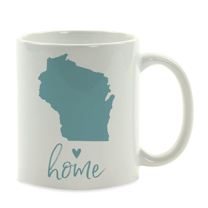 Andaz Press 11 oz Aqua US State Home Heart Coffee Mug-Set of 1-Andaz Press-Wisconsin-