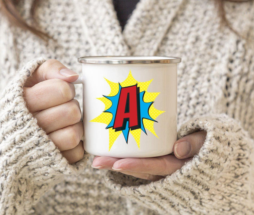 Andaz Press 11 oz Comic Book Superhero Monogram Campfire Coffee Mug-Set of 1-Andaz Press-A-