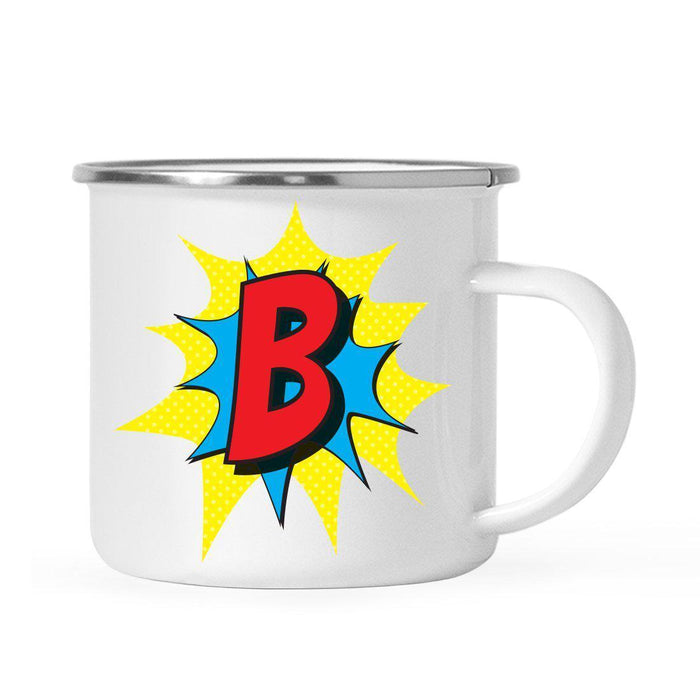 Andaz Press 11 oz Comic Book Superhero Monogram Campfire Coffee Mug-Set of 1-Andaz Press-B-