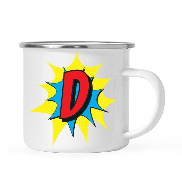 Andaz Press 11 oz Comic Book Superhero Monogram Campfire Coffee Mug-Set of 1-Andaz Press-D-