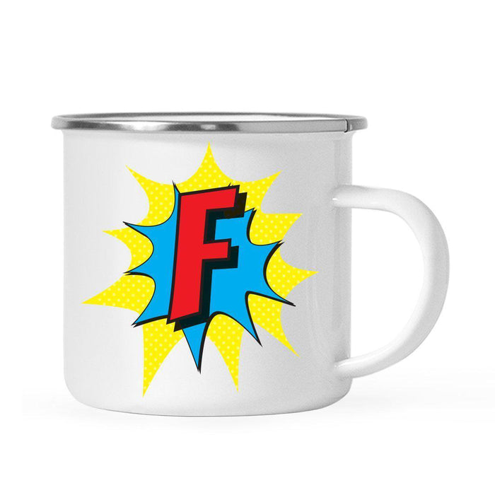 Andaz Press 11 oz Comic Book Superhero Monogram Campfire Coffee Mug-Set of 1-Andaz Press-F-