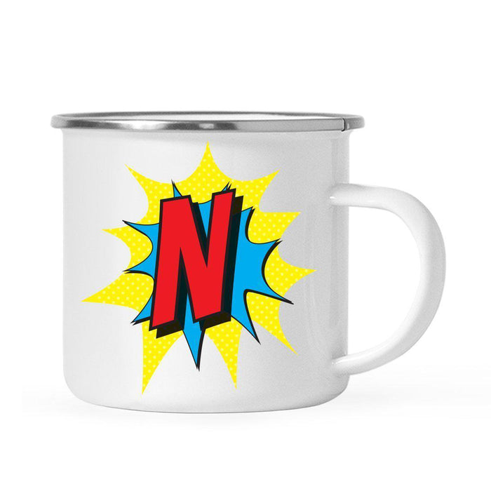 Andaz Press 11 oz Comic Book Superhero Monogram Campfire Coffee Mug-Set of 1-Andaz Press-N-