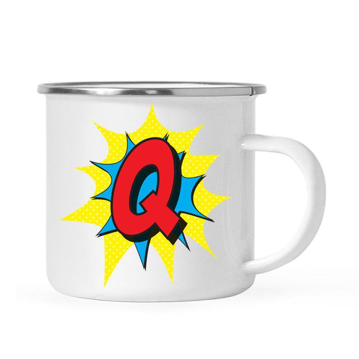 Andaz Press 11 oz Comic Book Superhero Monogram Campfire Coffee Mug-Set of 1-Andaz Press-Q-
