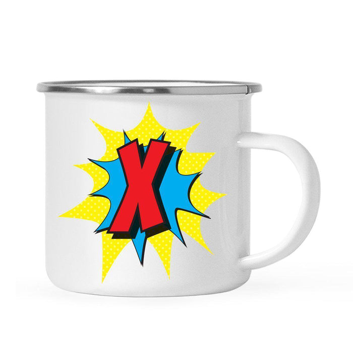 Andaz Press 11 oz Comic Book Superhero Monogram Campfire Coffee Mug-Set of 1-Andaz Press-X-