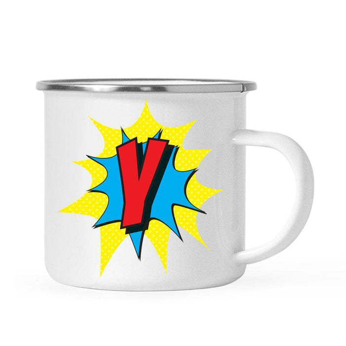 Andaz Press 11 oz Comic Book Superhero Monogram Campfire Coffee Mug-Set of 1-Andaz Press-Y-