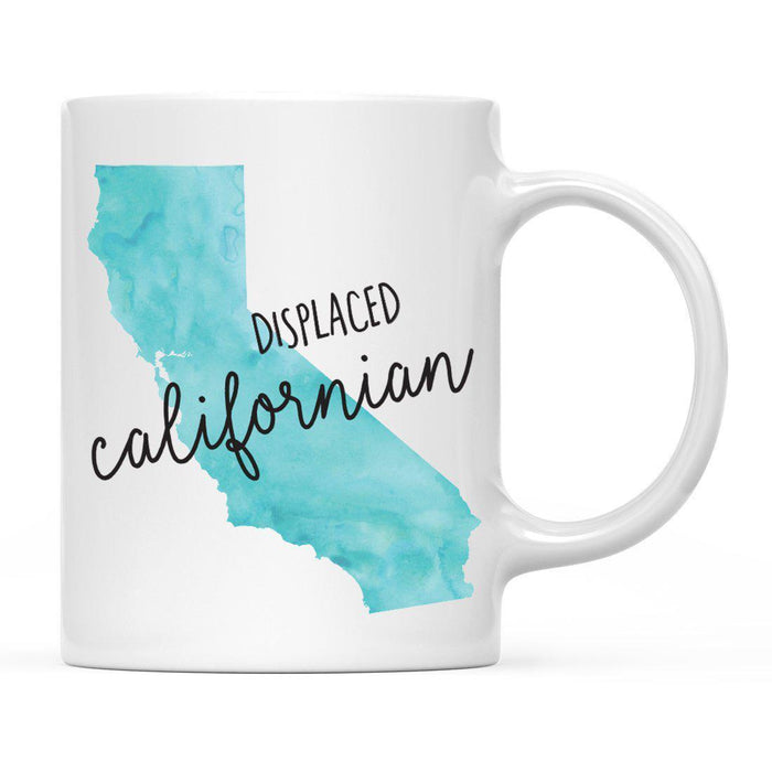 Andaz Press 11oz Aqua Displaced Watercolor US State Coffee Mugs-Set of 1-Andaz Press-California-