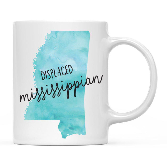 Andaz Press 11oz Aqua Displaced Watercolor US State Coffee Mugs-Set of 1-Andaz Press-Mississippi-