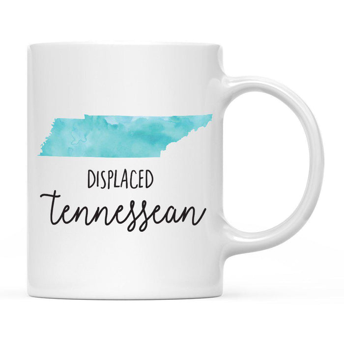 Andaz Press 11oz Aqua Displaced Watercolor US State Coffee Mugs-Set of 1-Andaz Press-Tennessee-