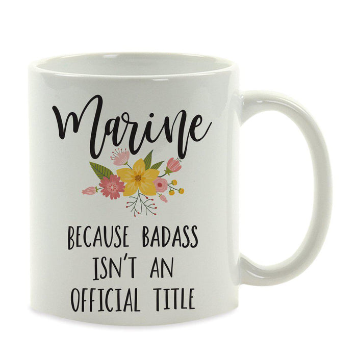 Andaz Press 11oz Badass Isn't An Official Title Floral Graphic Coffee Mug-Set of 1-Andaz Press-Marine-