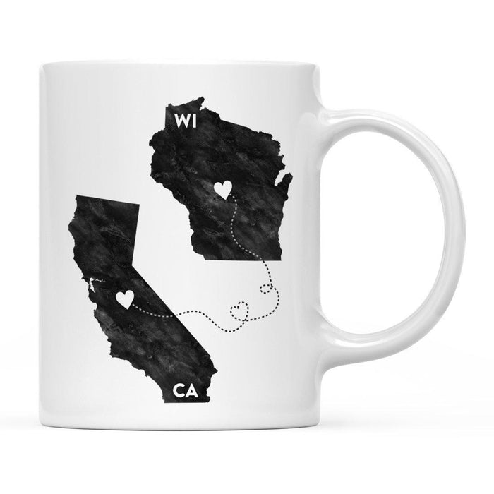 Andaz Press 11oz Black And White Modern California Long Distance Coffee Mug-Set of 1-Andaz Press-Alabama-