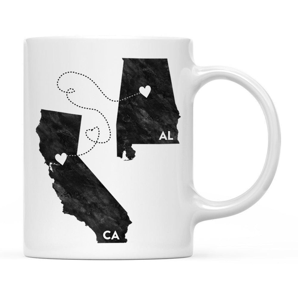 Andaz Press 11oz Black And White Modern California Long Distance Coffee Mug-Set of 1-Andaz Press-Alabama-