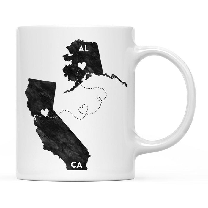 Andaz Press 11oz Black And White Modern California Long Distance Coffee Mug-Set of 1-Andaz Press-Alaska-