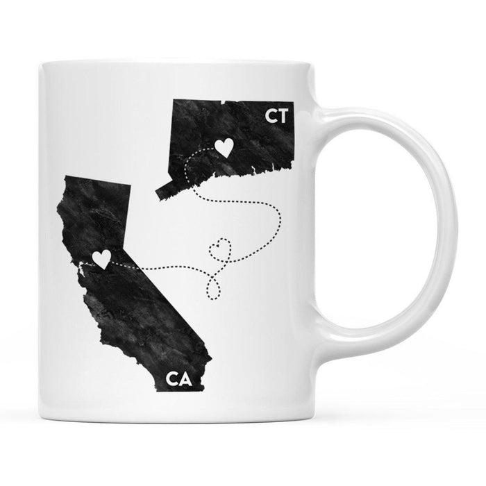 Andaz Press 11oz Black And White Modern California Long Distance Coffee Mug-Set of 1-Andaz Press-Connecticut-