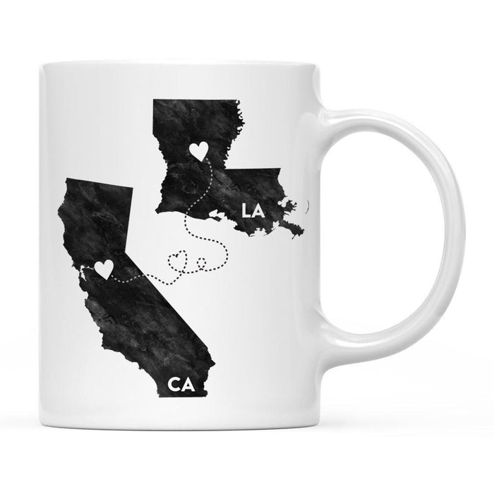 Andaz Press 11oz Black And White Modern California Long Distance Coffee Mug-Set of 1-Andaz Press-Louisiana-