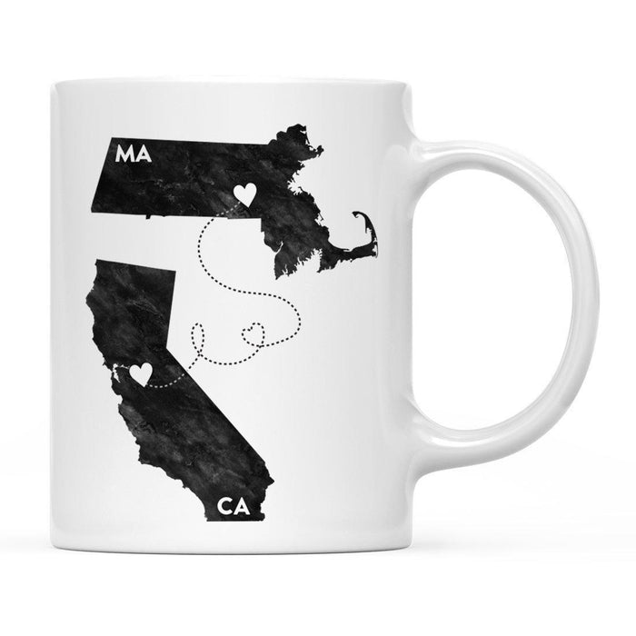 Andaz Press 11oz Black And White Modern California Long Distance Coffee Mug-Set of 1-Andaz Press-Massachusetts-
