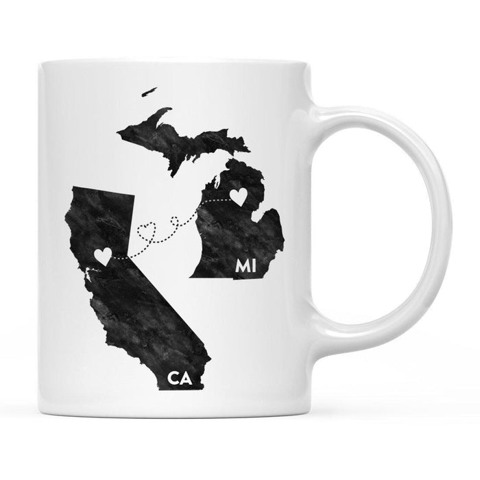 Andaz Press 11oz Black And White Modern California Long Distance Coffee Mug-Set of 1-Andaz Press-Michigan-
