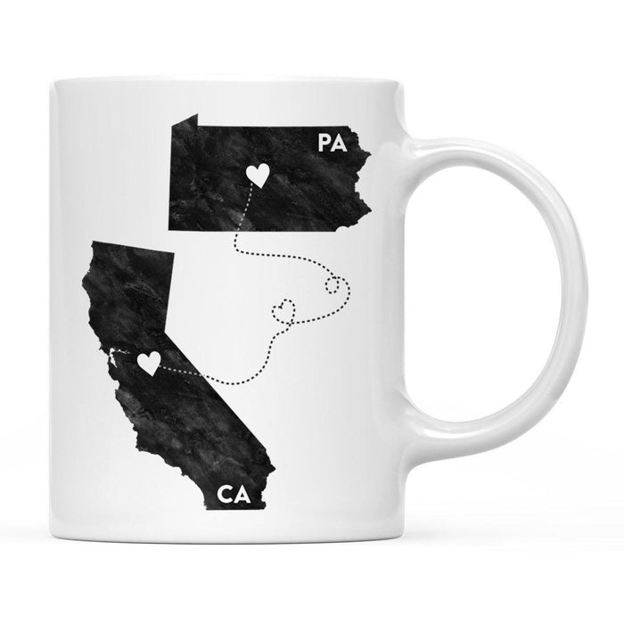Andaz Press 11oz Black And White Modern California Long Distance Coffee Mug-Set of 1-Andaz Press-Pennsylvania-