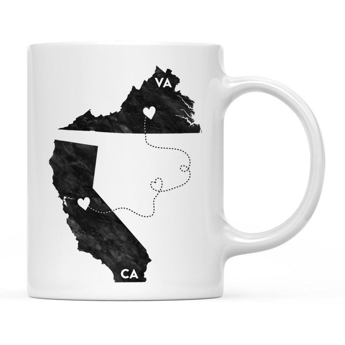 Andaz Press 11oz Black And White Modern California Long Distance Coffee Mug-Set of 1-Andaz Press-Virginia-