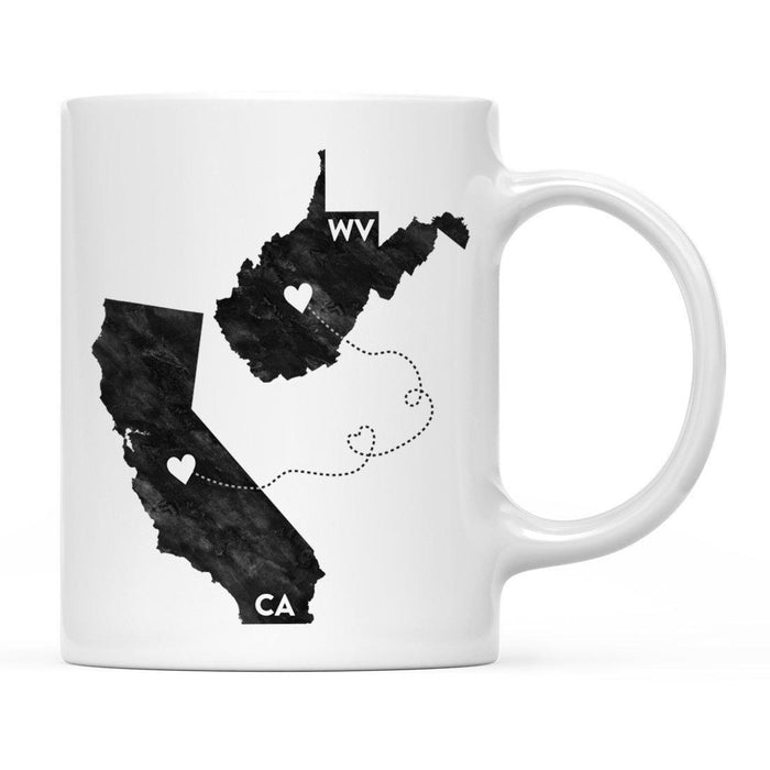 Andaz Press 11oz Black And White Modern California Long Distance Coffee Mug-Set of 1-Andaz Press-West Virginia-