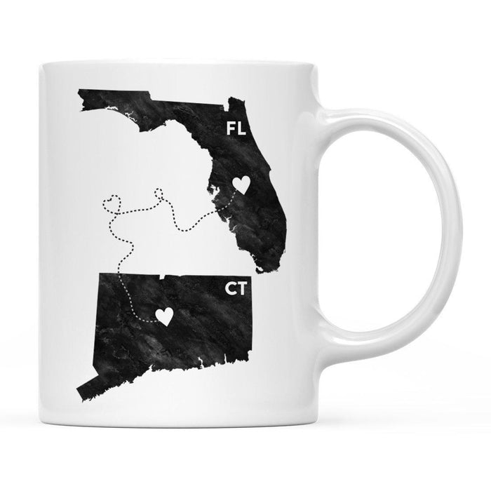 Andaz Press 11oz Black And White Modern Florida Long Distance Coffee Mug-Set of 1-Andaz Press-Connecticut-