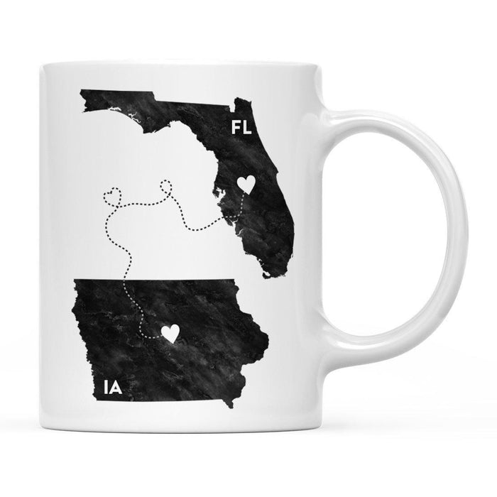 Andaz Press 11oz Black And White Modern Florida Long Distance Coffee Mug-Set of 1-Andaz Press-Iowa-