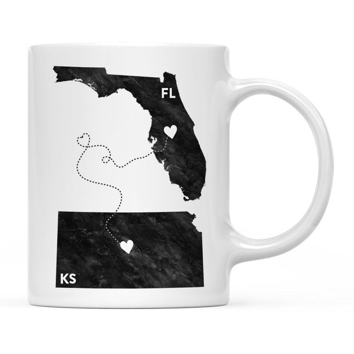 Andaz Press 11oz Black And White Modern Florida Long Distance Coffee Mug-Set of 1-Andaz Press-Kansas-