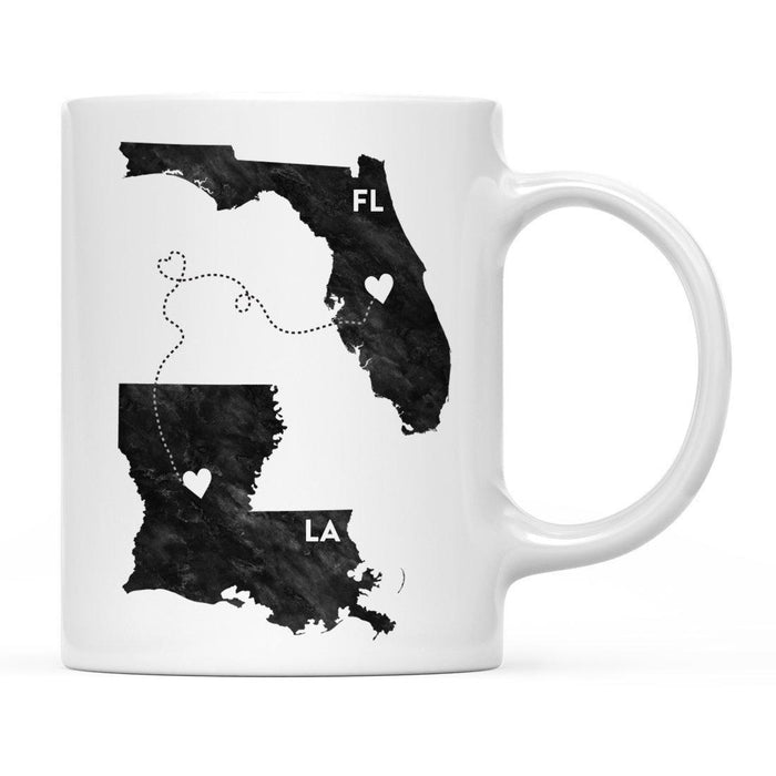 Andaz Press 11oz Black And White Modern Florida Long Distance Coffee Mug-Set of 1-Andaz Press-Louisiana-