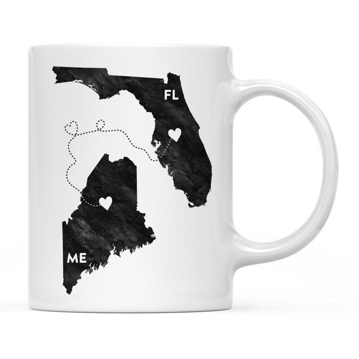 Andaz Press 11oz Black And White Modern Florida Long Distance Coffee Mug-Set of 1-Andaz Press-Maine-